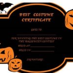 Halloween Costume Certificate Template