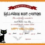 Halloween Costume Certificate Template