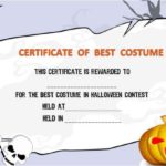 Halloween Costume Certificate Template