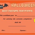 Halloween Costume Certificate Template