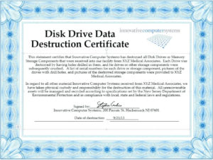 Image 4 for Secure Hard Drive Destruction Certificate Template