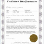 Hard Drive Destruction Certificate Template