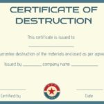 Hard Drive Destruction Certificate Template