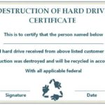 Hard Drive Destruction Certificate Template