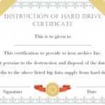 Hard Drive Destruction Certificate Template