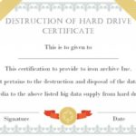 Hard Drive Destruction Certificate Template