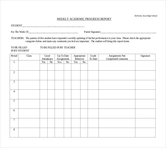 High School Report Card Template