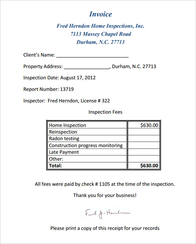 Home Inspection Report Template