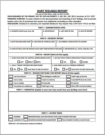 Hurt Feelings Report Template