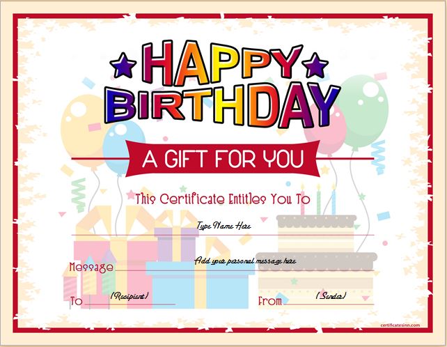 Kids Gift Certificate Template