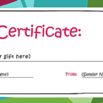 Kids Gift Certificate Template