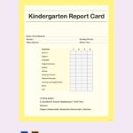 Kindergarten Report Card Template