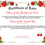 Love Certificate Templates