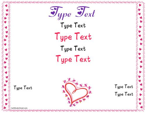 Love Certificate Templates