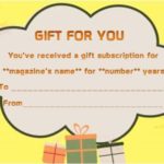 Magazine Subscription Gift Certificate Template