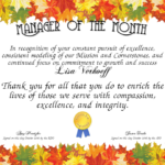 Manager Of The Month Certificate Template