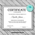 Manager Of The Month Certificate Template