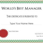 Manager Of The Month Certificate Template