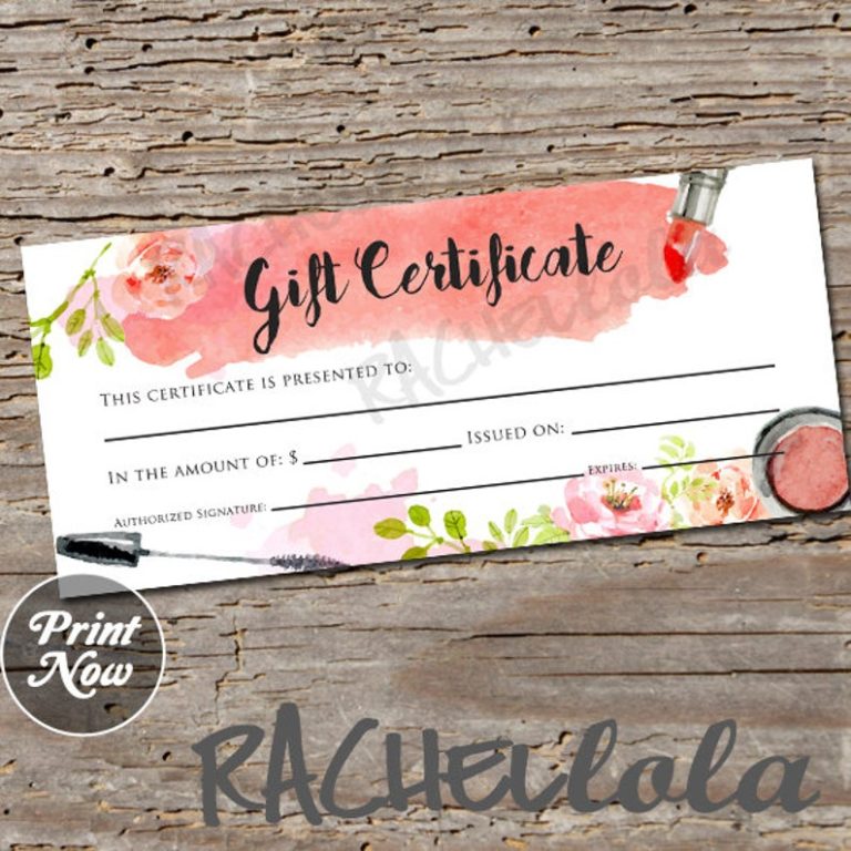 Mary Kay Gift Certificate Template (1) - TEMPLATES EXAMPLE | TEMPLATES