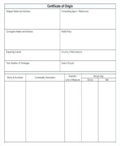 Nafta Certificate Template 1 Templates Example Templates Example
