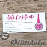 Nail Gift Certificate Template Free