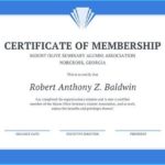 New Member Certificate Template