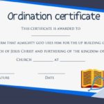 Ordination Certificate Template