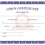 Ownership Certificate Template