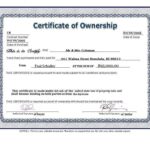 Ownership Certificate Template