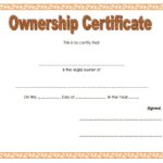 Ownership Certificate Template