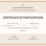 Participation Certificate Templates Free Download