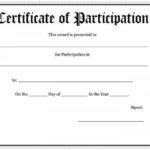 Participation Certificate Templates Free Download