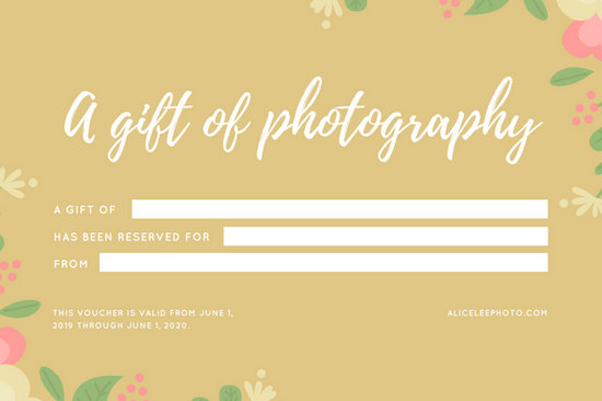 Photoshoot Gift Certificate Template