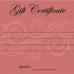 Pink Gift Certificate Template