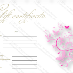 Pink Gift Certificate Template