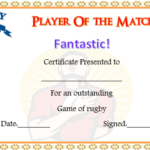 Player Of The Day Certificate Template