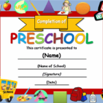 Preschool Graduation Certificate Template Free