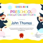 Preschool Graduation Certificate Template Free