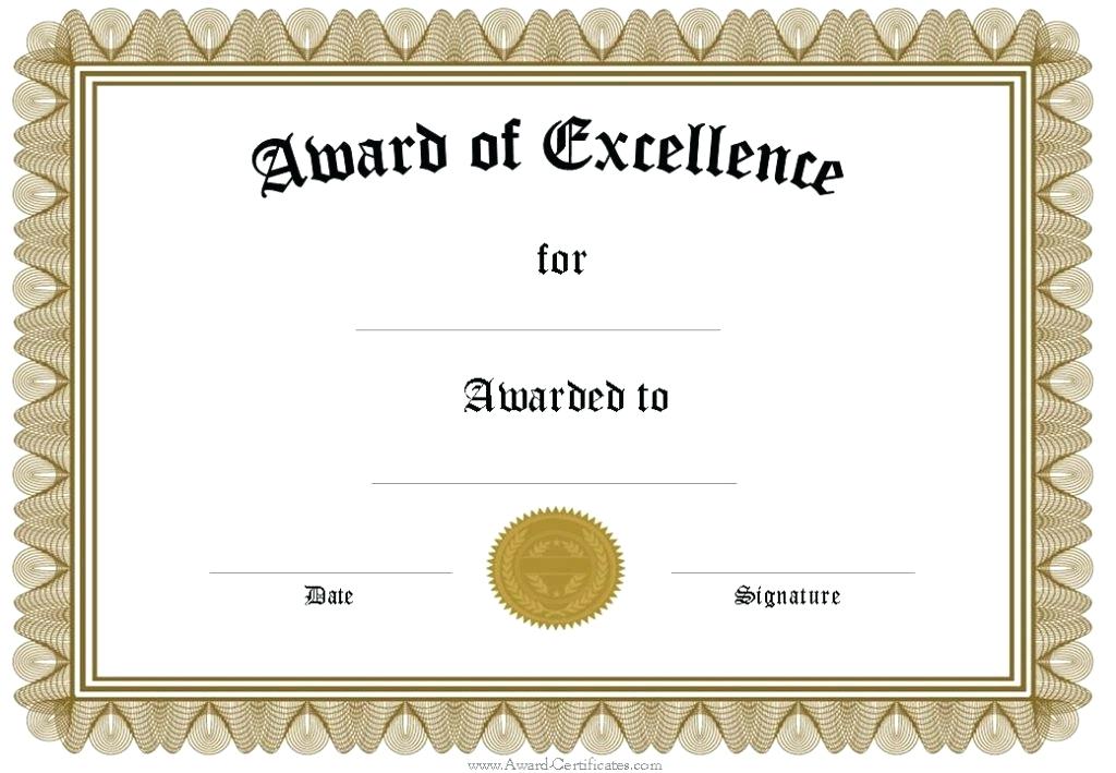 Printable Certificate Of Recognition Templates Free