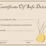 Safe Driving Certificate Template