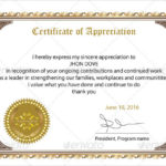 Sample Certificate Of Recognition Template