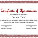 Sample Certificate Of Recognition Template