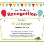 Sample Certificate Of Recognition Template