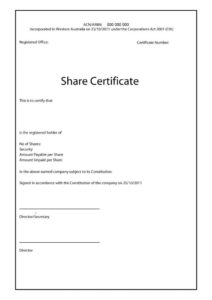 Image 2 for Share Certificate Template Australia