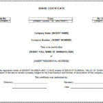 Share Certificate Template Australia