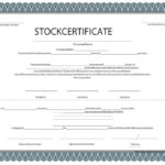 Share Certificate Template Australia