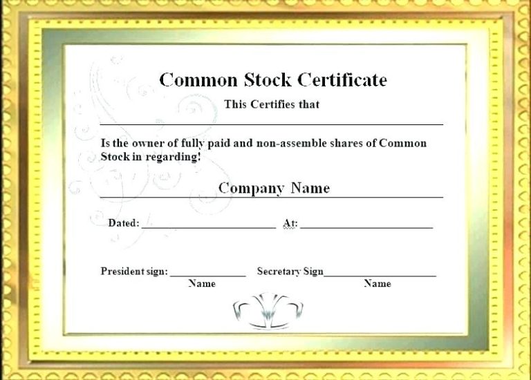 Image 5 for Share Certificate Template Companies House