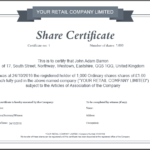 Share Certificate Template Companies House