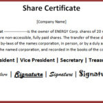 Share Certificate Template Pdf