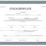 Share Certificate Template Pdf